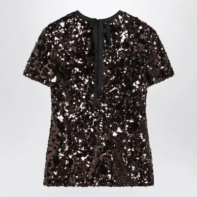 Prada Sequined Crewneck Top In Purple