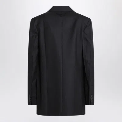 Prada Single-breasted Wool Jacket In Blue