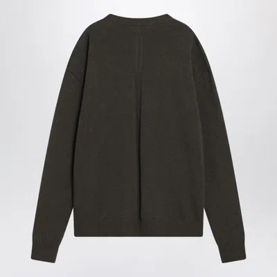Rick Owens Cashmere And Wool Crewneck Sweater In Green