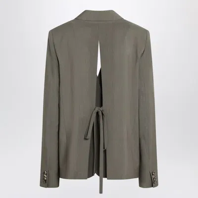 Loewe Khaki Jacket With Slit On The Back In Gray