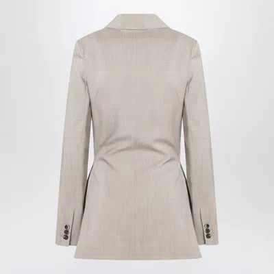 Loewe Beige Melange Wool Wrap Jacket In Gray