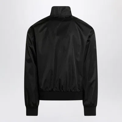 Prada Low-shoulder-sleeve Zip-front Jacket In Black