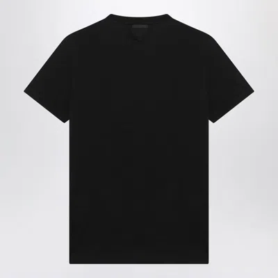 Prada Set Of Three Black Cotton T-shirts Men In Black