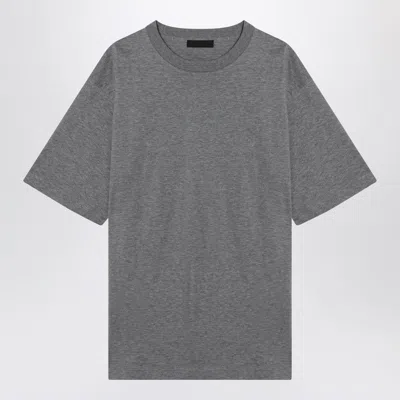 Prada Oversize Crew Neck T-shirt With Squared Silhouette In Gray