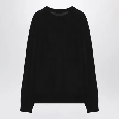 Prada Triangle-logo Cotton Sweatshirt In Black