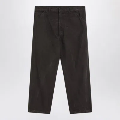 Prada Vintage-effect Brown Cotton Trousers Men In Brown