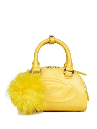 Diesel Women 1dr Dome Leather Shoulder Bag In Yellow