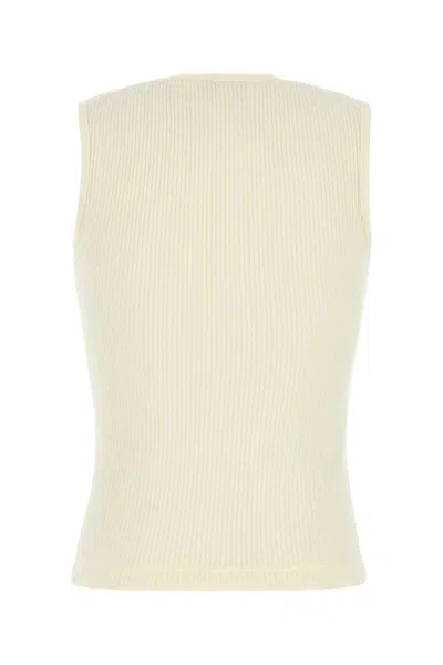 Agolde Binx High Neck Tank Top In White Oat Milk In White