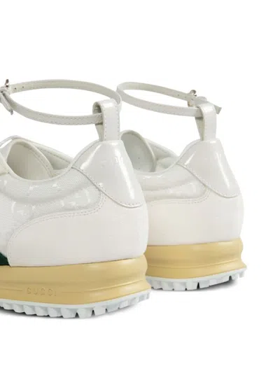 Gucci Motion Sneaker With Adjustable Ankle Strap In White