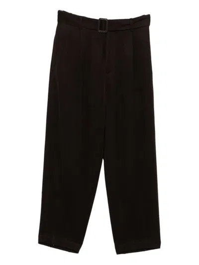Emporio Armani Exclusive Wool Trousers In Brown