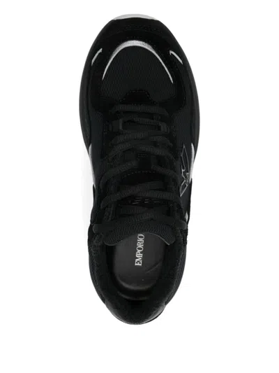 Emporio Armani Exclusive Logo Sneakers In Black