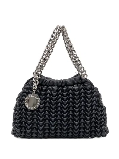Stella Mccartney Falabella Popcorn Drawstring Crossbody Bag In Black