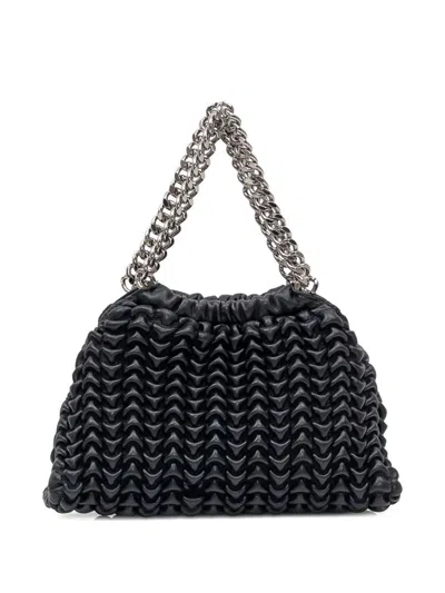 Stella Mccartney Falabella Popcorn Drawstring Crossbody Bag In Black