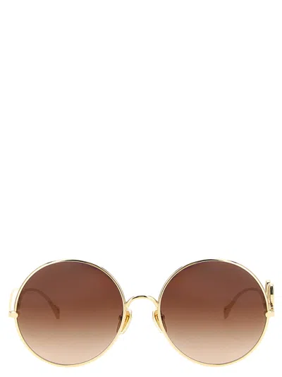 Chloé Round Frame Sunglasses Featuring Curved Temples In Brown