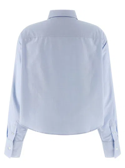 Ami Alexandre Mattiussi Blue Cotton Ami De Coeur Cropped Oversized Shirt Blue