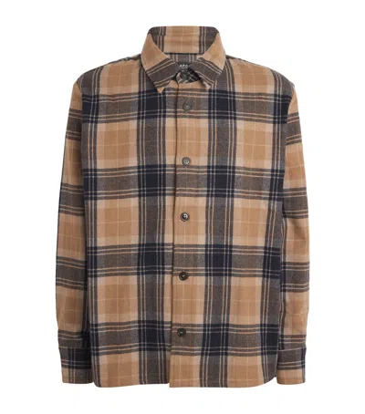Apc A.p.c. Blue Shirts Men In Brown