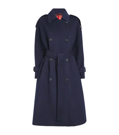 Max & Co Virgin Wool Double-breasted Coat In Blue