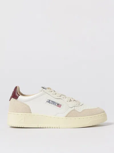 Autry Medalist Sneakers In White/coral Leather And Suede In Multi