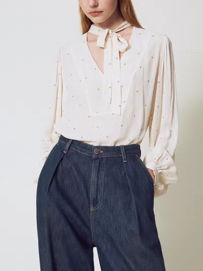 Twinset Top  Woman Color Yellow Cream In White