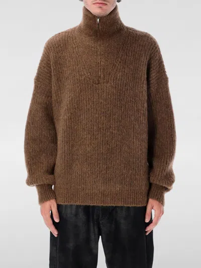 Isabel Marant Half Zip Sweater High Collar In Brown