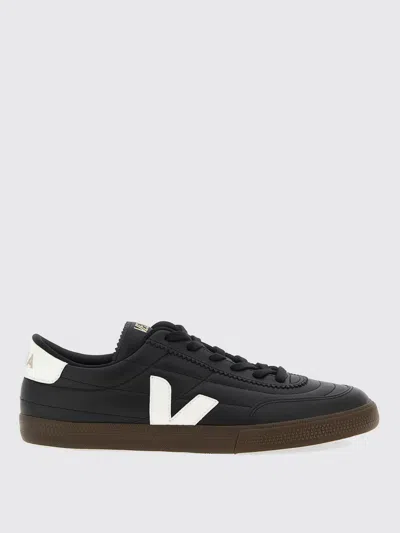 Veja Panenka Black Sneaker With Logo On The Side And Contrasting Heel In Leather Unisex In Black