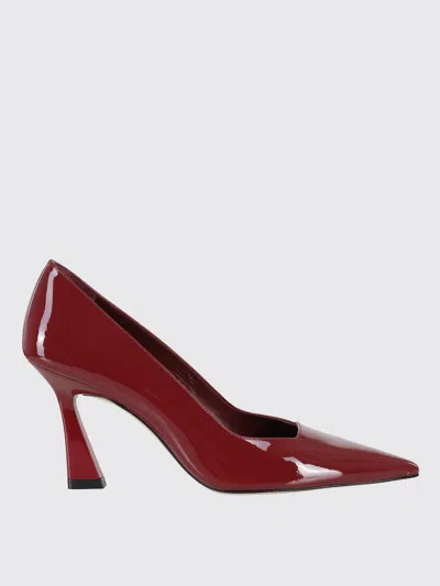 Stuart Weitzman Pointed Toe Patent Finish High Heel In Burgundy