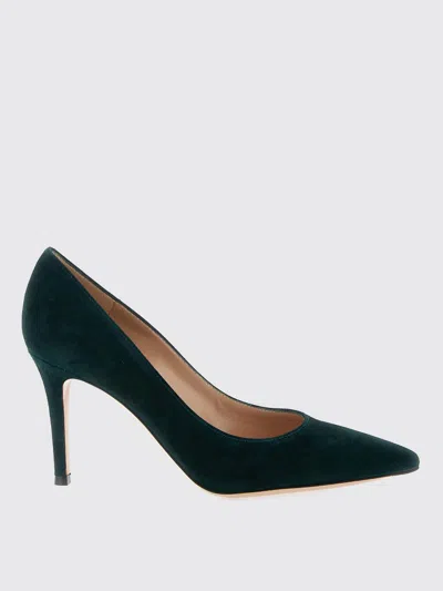 Gianvito Rossi Pointed Toe Suede Stiletto Heel Pumps In Green