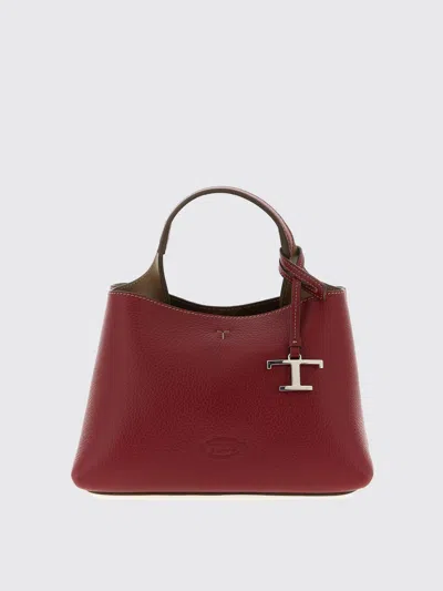 Tod's Leather Micro Handbag In Burgundy