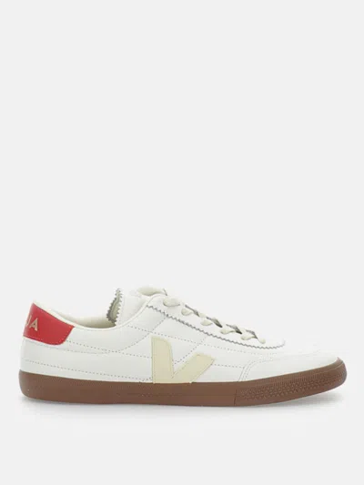 Veja Multicolour Organic Traced Leather In White