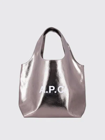 Apc A.p.c. Silver Shoulder Bag In Silver