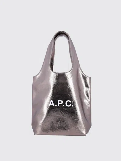 Apc A.p.c. Ninon Small Tote Bag In Silver