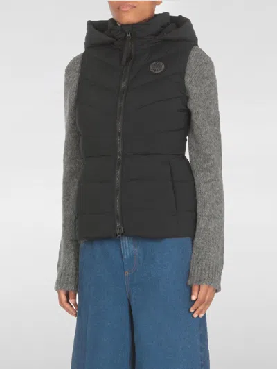 Canada Goose Quilted Hooded Sleeveless Gilet In Black