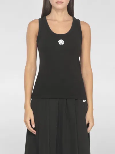 Kenzo Black Cotton Top In Black