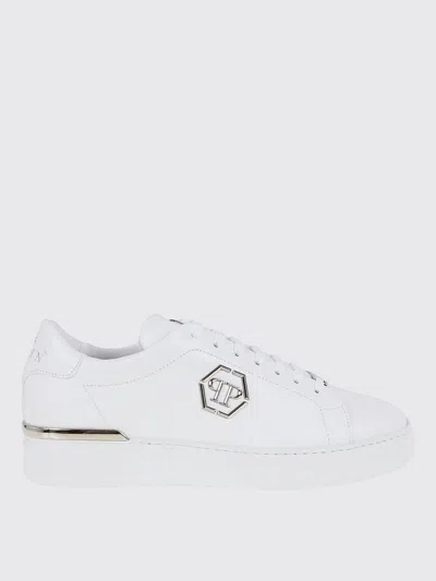 Philipp Plein White Leather Sneakers In White