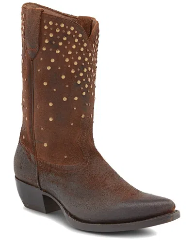 Frye Sacha Mid Stud Suede Boot In Brown
