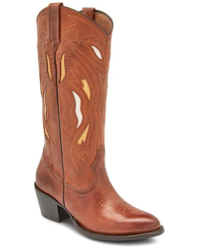 Frye Shelby Deco Stitch Western Boot In Brown