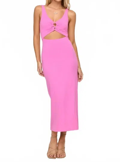 L*space Camille Front Loop Cutout Midi Dress In Hottest Pink In Pink