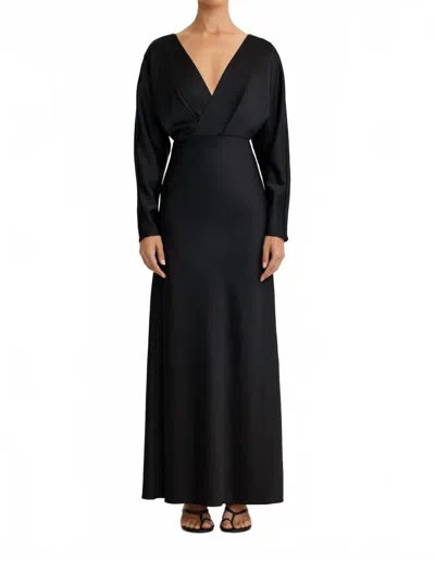 Significant Other Lucille Long Sleeve Maxi Dress In Black In Blue