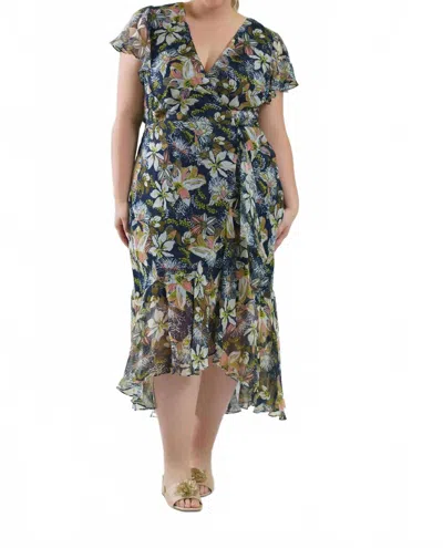 Tanya Taylor Blaire Midi Dress - Plus In Orchid Garden Print In Multi