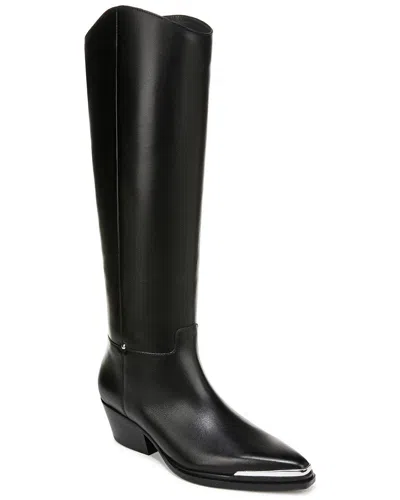 Franco Sarto Billie Wide Calf Leather Boot In Black