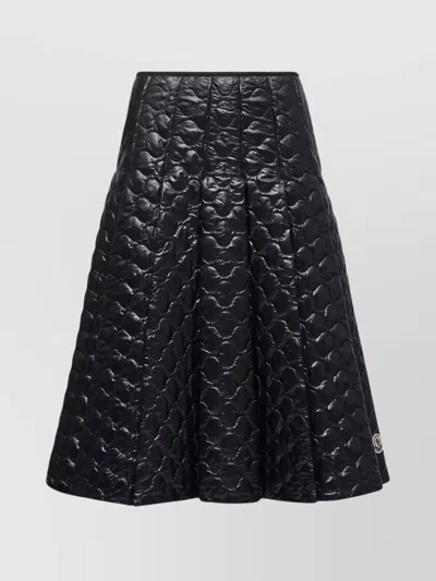 Moncler Gonna Midi Padded With Quilted Checkered Pattern In Black