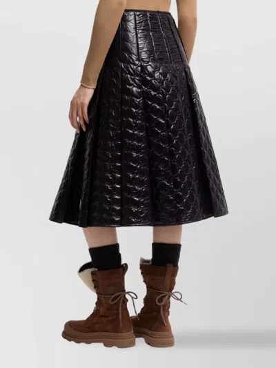 Moncler Gonna Midi Padded With Quilted Checkered Pattern In Black