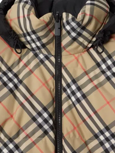 Burberry Reversible Check Puffer Jacket In Neutral
