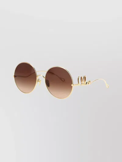 Chloé Round Frame Sunglasses Featuring Curved Temples In Brown