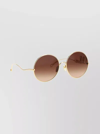Chloé Round Frame Sunglasses Featuring Curved Temples In Brown