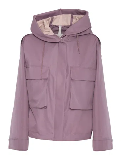 Duno Relaxed-fit Hooded Jacket With Front Pockets In Purple