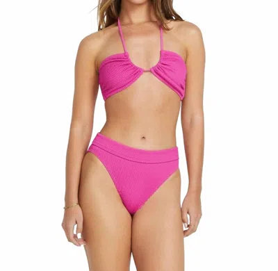 Billabong Summer High Maui Rider Bikini Bottom In Fiesta Pink In Multi