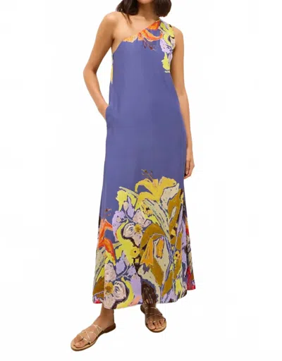 Marie Oliver Jae Asymmetric Floral Dress In Waterlily