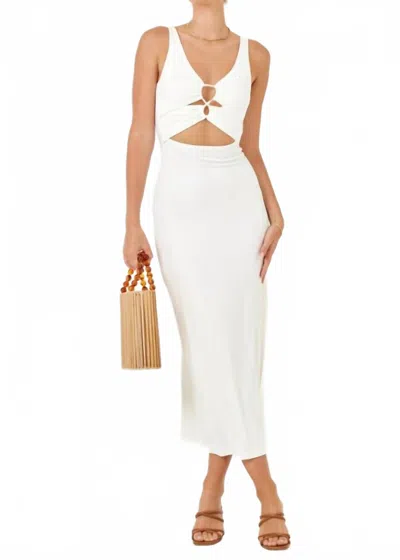 L*space Camille Front Loop Cutout Midi Dress In Cream In White