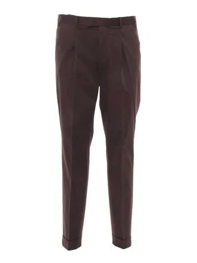 Pt01 Master Tailored Brown Trousers In Brown